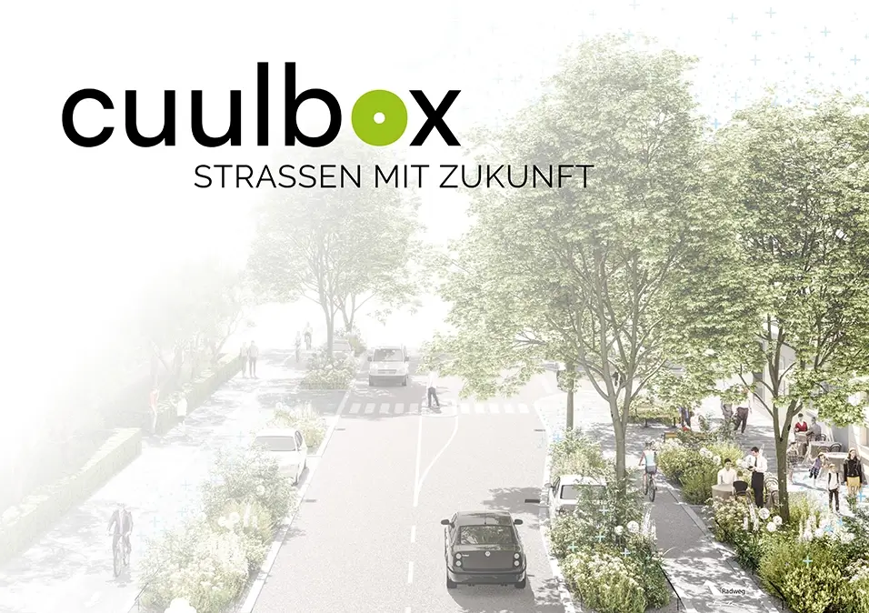 cuulbox Logo und Slogan Straßen mit Zukunft